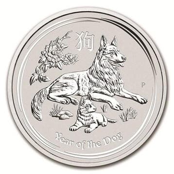 Lunar II - Year of the Dog - 1 kg 2018 (18.404 oplage), Verzenden, Losse munt, Zilver