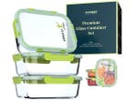 Veiling - FITPREP® glazen bewaardozen met deksels set van 6, Nieuw