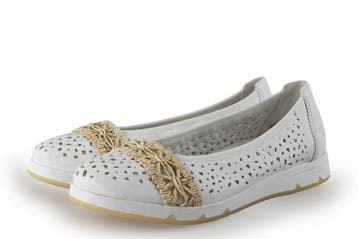 Rieker Ballerinas in maat 38 Wit, Kleding | Dames, Schoenen, Verzenden, Wit, Ballerina's, Zo goed als nieuw