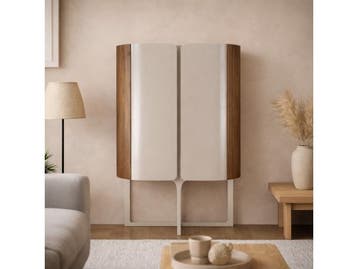 Veiling - Wandkast Walnoot - 160cm - Notenhout bruin - Creme, Nieuw