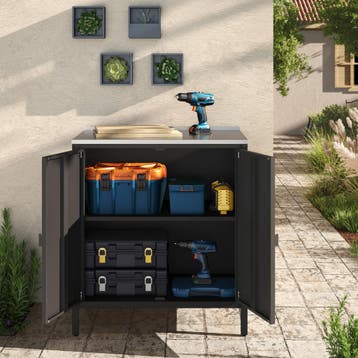 Kast Bolognano voor buiten 92x80x50 cm zwart mat casa.pro, Verzenden, Nieuw