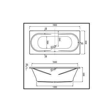 Inbouw Duo Ligbad Wisa New Toscana 180x80x50 cm Wit, Ophalen of Verzenden, Nieuw