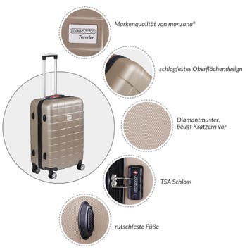 Reiskoffer Exopack Champagne ABS M TSA (Koffers - Tassen), Verzenden, Nieuw