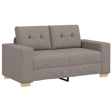 vidaXL Loveseat Bank Taupe 160x77x82 cm Stof, Verzenden, Nieuw, Stof, Minder dan 150 cm