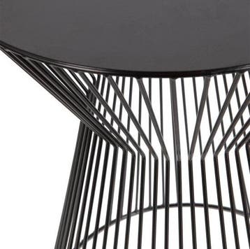 WOOOD Suus Bijzettafel - Metaal - Zwart - 46x Ø35 cm, Verzenden, Nieuw
