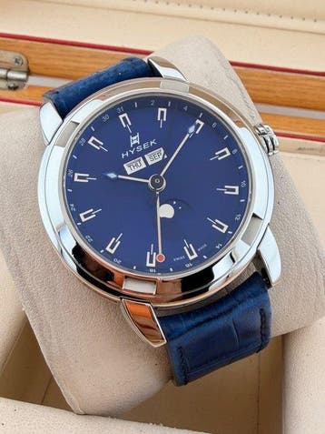 Hysek - iO Moon Phase – Automatic – Day-Date – Blue Dial -, Nieuw