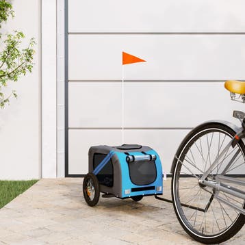 vidaXL Hondenfietstrailer oxford stof en ijzer blauw en, Verzenden, Nieuw