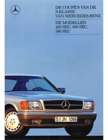1988 MERCEDES BENZ S KLASSE COUPE BROCHURE NEDERLANDS, Nieuw, Author