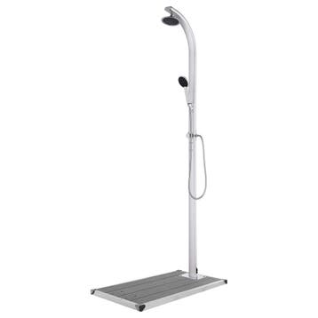 vidaXL Buitendouche met grijze basis 220 cm aluminium, Verzenden, Nieuw