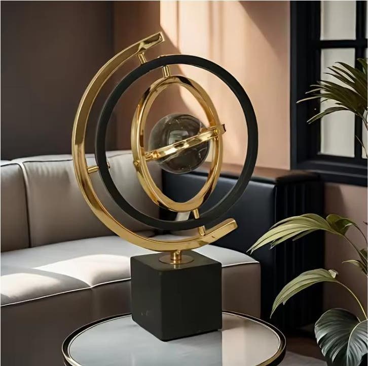 Moderne Abstracte Wereldbol Sculptuur | Metalen Decoratie, Zakelijke goederen, Kantoor en Winkelinrichting | Kantoorartikelen