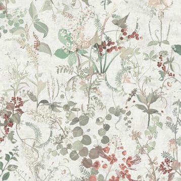 Profhome 388252-GU Bloemen behang floral mat wit rood 5,33, Verzenden
