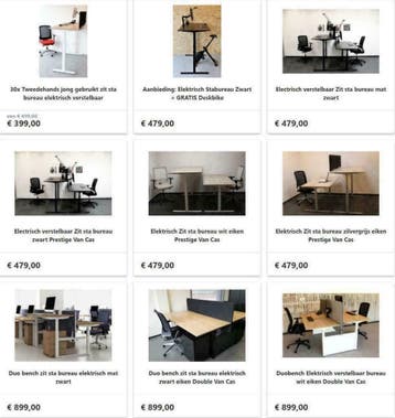 Zit sta werken Wanneer een gebruikt zit sta duo bureau kopen, Werkplek, Ophalen of Verzenden, Nieuw in verpakking, Inrichting