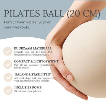 Stevige Pilates Bal 20 cm | Yoga Bal | Beige of Taupe, Sport en Fitness, Fitnessmaterialen, Verzenden, Nieuw, Fitnessbal