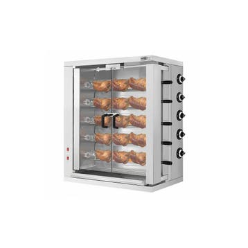 GGM Gastro | Gas kippengrill roterend - 32,33kW - 5 spitten, Verzenden