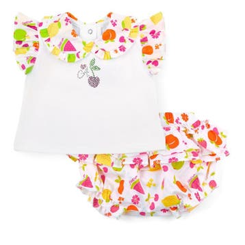 Little A Pippa fruit print broek setje (Bright White) - 62, Ophalen of Verzenden, Nieuw