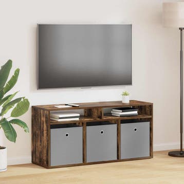 vidaXL Laagkast met lade Gerookt eiken 102 x 32 x 48,5 cm, 100 tot 150 cm, Verzenden, Nieuw, Minder dan 100 cm