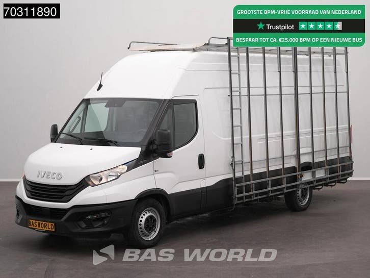 Iveco Daily 35S16 Glasresteel L3H3 160PK Navi Airco Cruise C, Auto's, Bestelauto's, Lease, Handgeschakeld, Financial lease, Wit