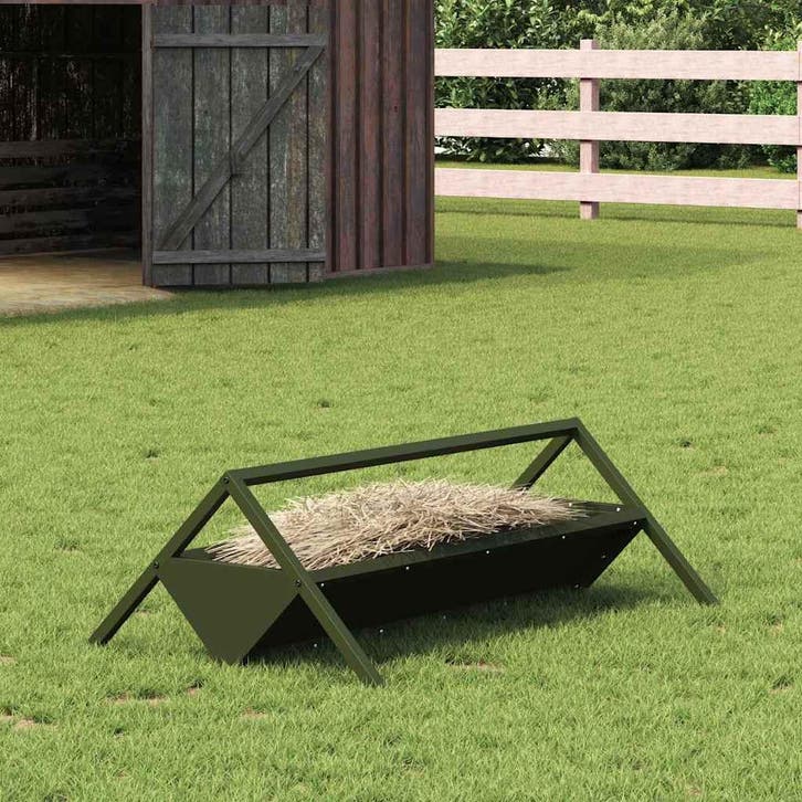vidaXL Voederbak voor vee Olijf Groen 111 x 76 x 38 cm, Dieren en Toebehoren, Overige Dieren-accessoires, Nieuw, Verzenden