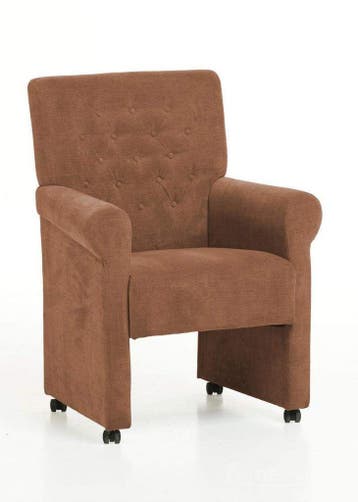 Eetkamerstoel Epe - eetkamerstoelen - Cognac, Nieuw, Stof