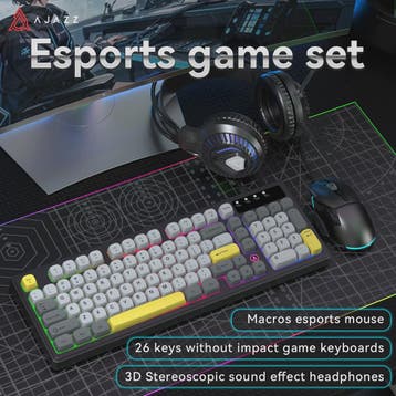 AJAZZ AT120 Gaming Set: Toetsenbord, Muis & Headset - 3-in-1, Verzenden, Nieuw