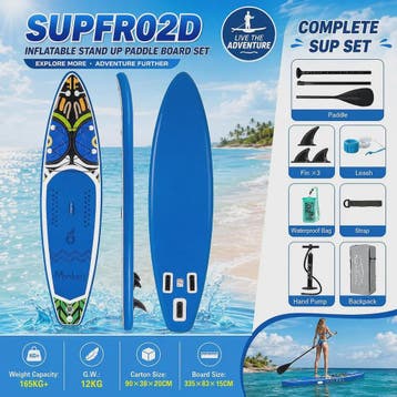 Opblaasbaar Stand Up Paddle Board (SUP) 335cm - Compleet met, Watersport en Boten, Verzenden, Nieuw