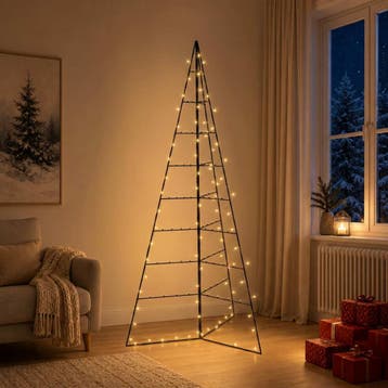 vidaXL Metalen kerstboom met led KUOPIO 180 cm Warmwit Staal, Verzenden, Nieuw