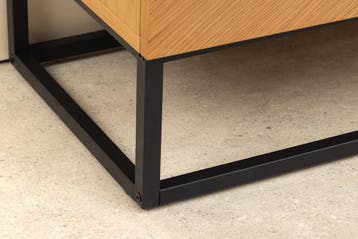 TV-onderkast GRANDEZZA 180 cm, eikenhoutlook met zwart, Ophalen of Verzenden, Nieuw