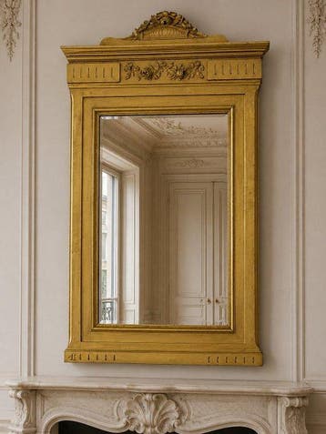 Spiegel - Hout - XIXe eeuw - Hoogte 140 cm