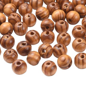 20 x Houten Kralen Rond 8 x7 mm Naturel Peru gat: 2,5mm, Ophalen of Verzenden, Nieuw, Kraal