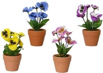 Viooltje zijden roze rechtsonder op foto dia 7.5 cm h 18 per, Ophalen of Verzenden, Nieuw