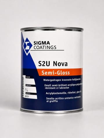 Sigma S2U Nova Semi Gloss - RAL 9010 - 1 liter (LAKVERF), Overige kleuren, Nieuw, Ophalen of Verzenden, Lak