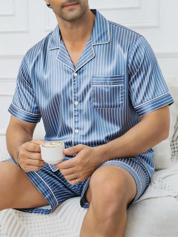 Heren Zomer Pyjama Set Korte Mouw - Zacht & Comfortabel Nach, Kleding | Heren, Verzenden, Nieuw