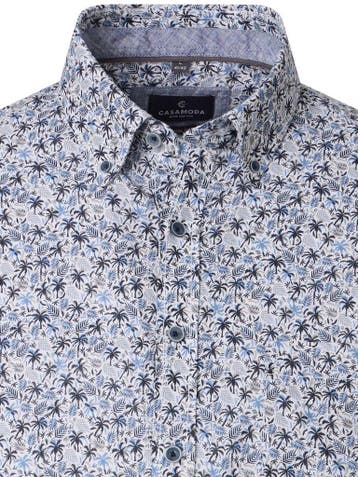 CASAMODA Casual Fit Heren Overhemd Met Print 126130660-100, Kleding | Heren, Verzenden, Nieuw, Blauw