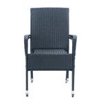 Polyrotan Tuinstoelen Yoro - 4-delig - Zwart - Stapelbaar, Tuin en Terras, Verzenden, Nieuw