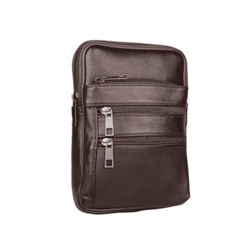 Leren Crossbody Tas Heren - Bruin & Zwart, Nieuw