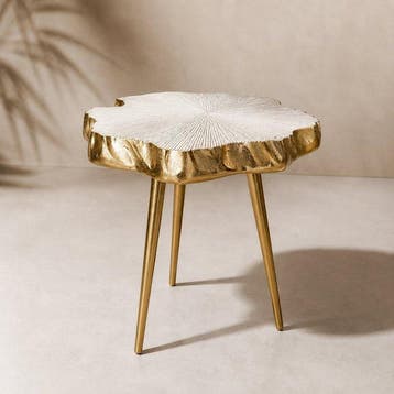 Elegante Gouden - Bijzettafel - Aluminium, Nieuw
