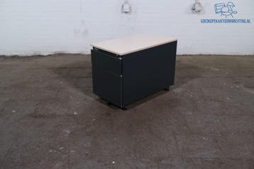 Steelcase ladeblok antraciet ahorn 2 lades pennenlade, Overige materialen, Minder dan 50 cm, Gebruikt, Verzenden