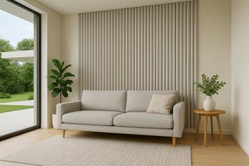 Suede en akoestische akupanelen wandpanelen latten 280x60 cm, Ophalen, Nieuw, Geluiddempend, Hout
