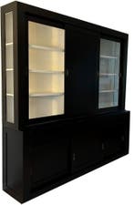 Buffetkast zwart Schagen 240 x 240cm dichte middendeur, Huis en Inrichting, Kasten | Buffetkasten, Ophalen of Verzenden, Nieuw