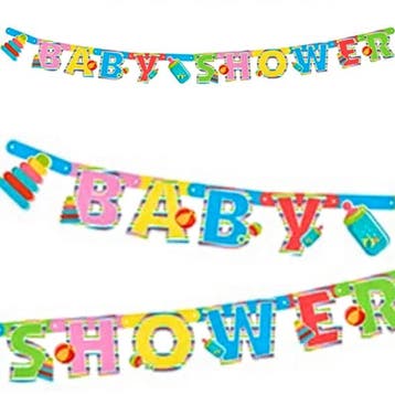 Letterbanner Babyshower multi coloured, Hobby en Vrije tijd, Feestartikelen, Verzenden, Nieuw, Versiering, Geboorte of Huwelijk