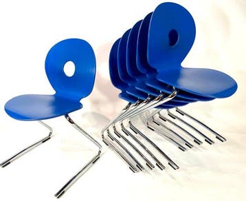 Vereinigte Spezialmöbelfabriken - Verner Panton - Stoel (6), Antiek en Kunst, Antiek | Meubels | Stoelen en Banken