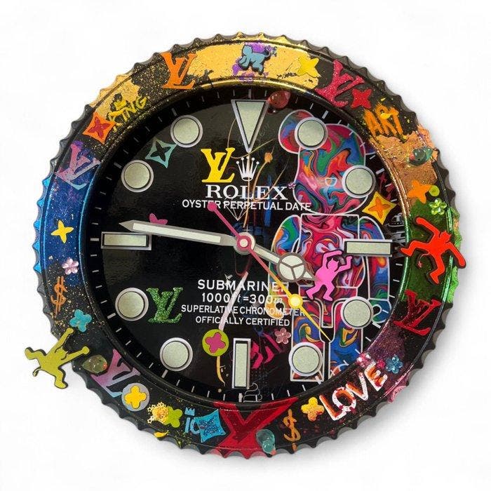 Moon24 - “Subamariner Bearbrick Pop Art” Wall Clock Pop Art, Antiek en Kunst, Kunst | Designobjecten