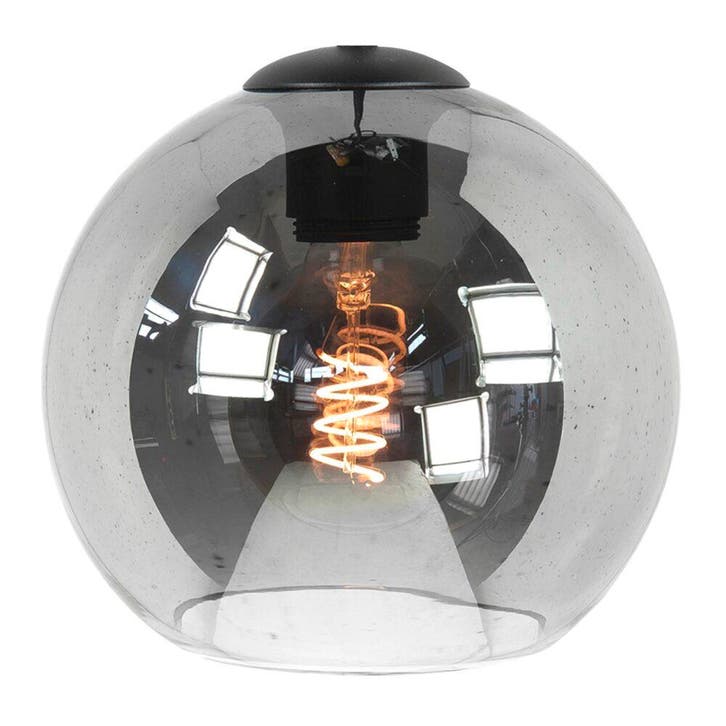 Highlight | Glazen lampenkap 30cm | Smoked | Rond, Huis en Inrichting, Lampen | Lampenkappen, 25 tot 50 cm, Rond, Zwart, Nieuw