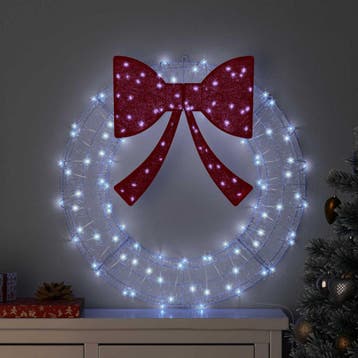 vidaXL Krans 60 LEDs Koudwit 76 x 76 x 8,5 cm Acryl, Diversen, Kerst, Verzenden, Nieuw