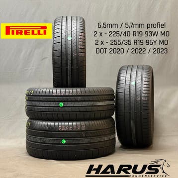 225/40/19 255/35/19 Pirelli zomerbanden 6,5/5,7mm profiel 4X, 19 inch, Gebruikt, 255 mm, Ophalen of Verzenden