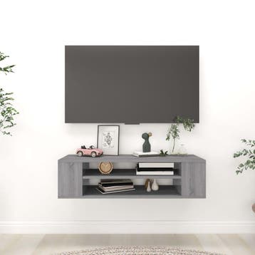 vidaXL Tv-hangmeubel 100x30x26,5 cm bewerkt hout grijs, Huis en Inrichting, Kasten | Televisiemeubels, 100 tot 150 cm, Verzenden