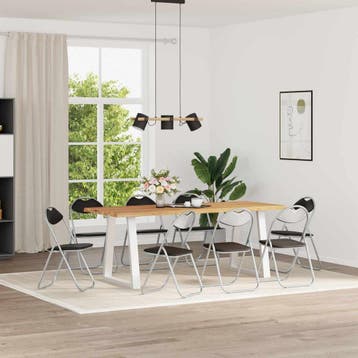vidaXL Inklapbare stoel 8 st Nep Leer Zwart en Grijs 48 x, Huis en Inrichting, Stoelen, Verzenden, Nieuw, Zwart