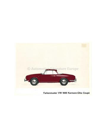 1965 VOLKSWAGEN 1600 KARMANN GHIA BROCHURE DUITS, Boeken, Nieuw, Volkswagen, Author