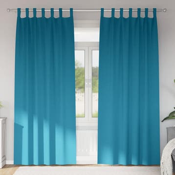 vidaXL Zwart-out Gordijnen met Ringen 2 st Turquoise 260 x, Huis en Inrichting, Verzenden, Nieuw