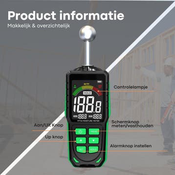 Membeli Vochtmeter - Contactloos & Oplaadbaar - Hout & Muren, Ophalen of Verzenden, Nieuw